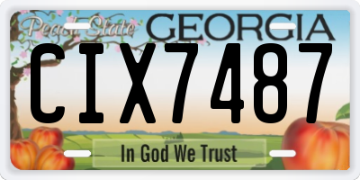 GA license plate CIX7487