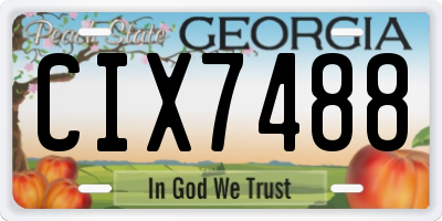 GA license plate CIX7488