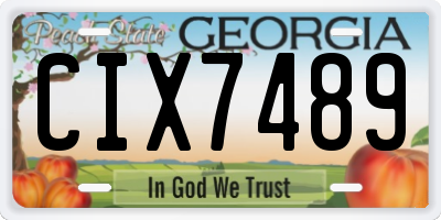 GA license plate CIX7489