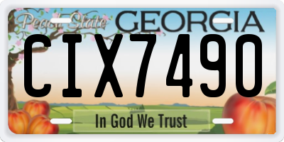 GA license plate CIX7490
