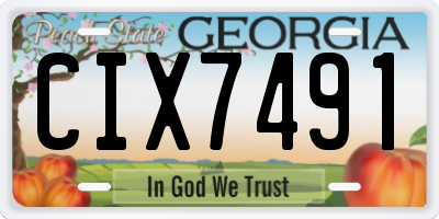 GA license plate CIX7491