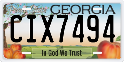 GA license plate CIX7494