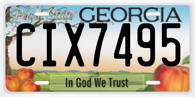 GA license plate CIX7495