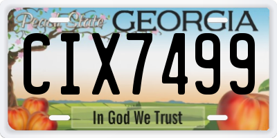 GA license plate CIX7499