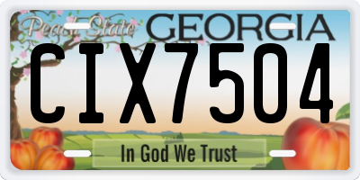 GA license plate CIX7504
