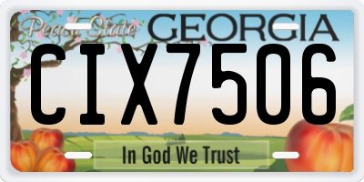 GA license plate CIX7506