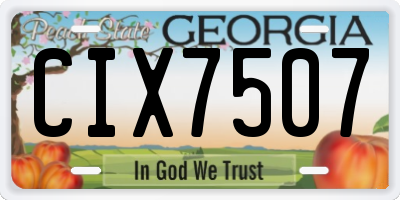 GA license plate CIX7507