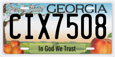 GA license plate CIX7508