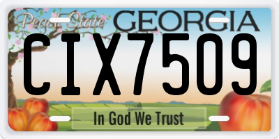 GA license plate CIX7509