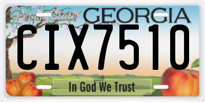GA license plate CIX7510
