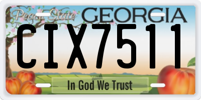 GA license plate CIX7511