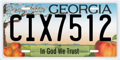 GA license plate CIX7512