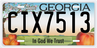 GA license plate CIX7513