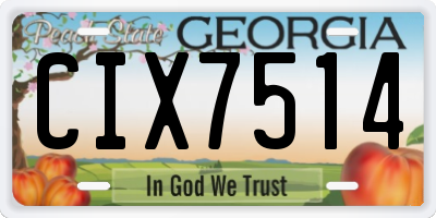 GA license plate CIX7514