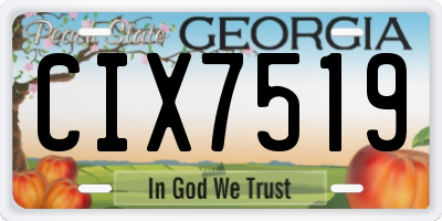 GA license plate CIX7519