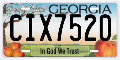 GA license plate CIX7520
