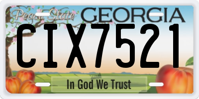 GA license plate CIX7521