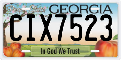 GA license plate CIX7523