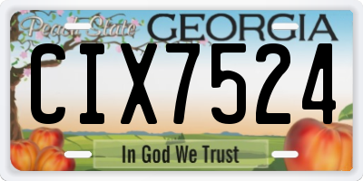 GA license plate CIX7524