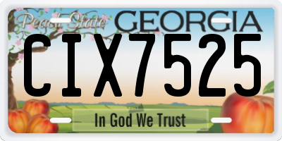 GA license plate CIX7525