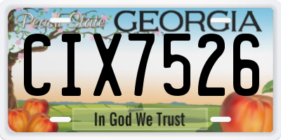 GA license plate CIX7526