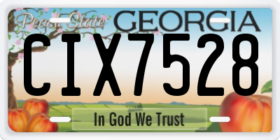GA license plate CIX7528