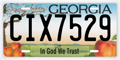 GA license plate CIX7529
