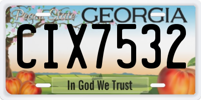GA license plate CIX7532