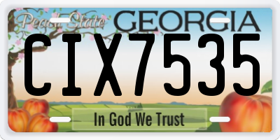 GA license plate CIX7535
