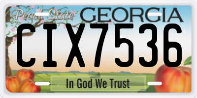 GA license plate CIX7536
