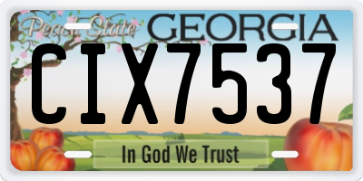 GA license plate CIX7537