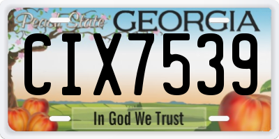 GA license plate CIX7539