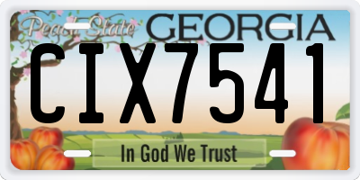 GA license plate CIX7541