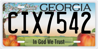 GA license plate CIX7542
