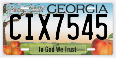 GA license plate CIX7545