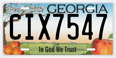 GA license plate CIX7547