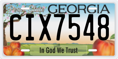 GA license plate CIX7548