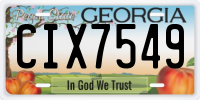 GA license plate CIX7549