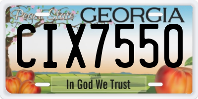 GA license plate CIX7550