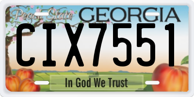 GA license plate CIX7551