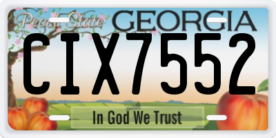 GA license plate CIX7552