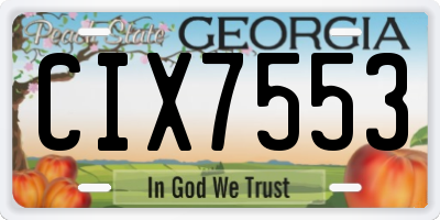 GA license plate CIX7553