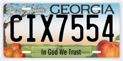 GA license plate CIX7554
