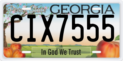 GA license plate CIX7555