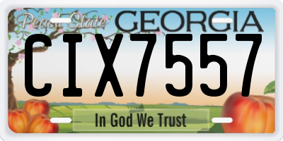 GA license plate CIX7557