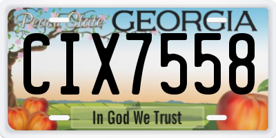 GA license plate CIX7558