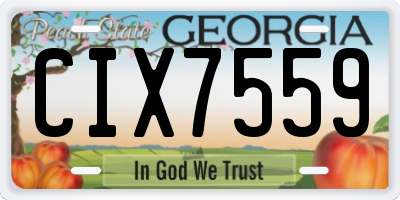 GA license plate CIX7559