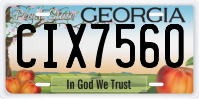 GA license plate CIX7560