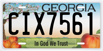 GA license plate CIX7561