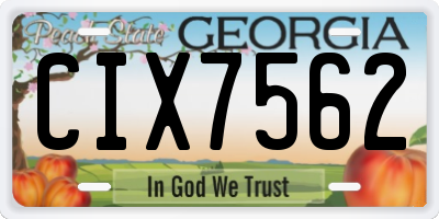 GA license plate CIX7562